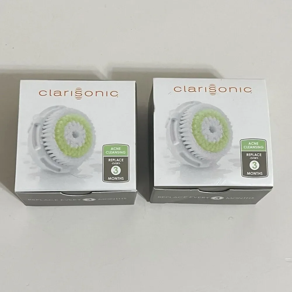 Clarisonic Skin Cleaning Replacement Brush Head for Acne Prone Skin Lot of 2 NEW